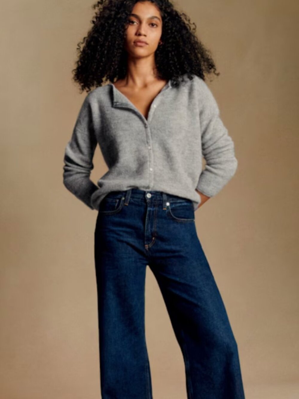 Sezane Gaspard Cardigan — Mottled Grey — Size S - Picture 8 of 8